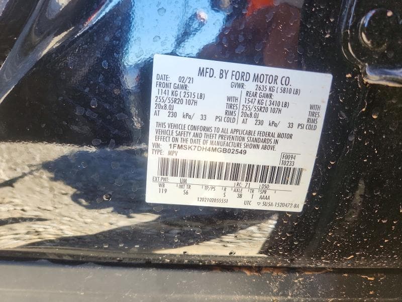2021 FORD EXPLORER XLT 13