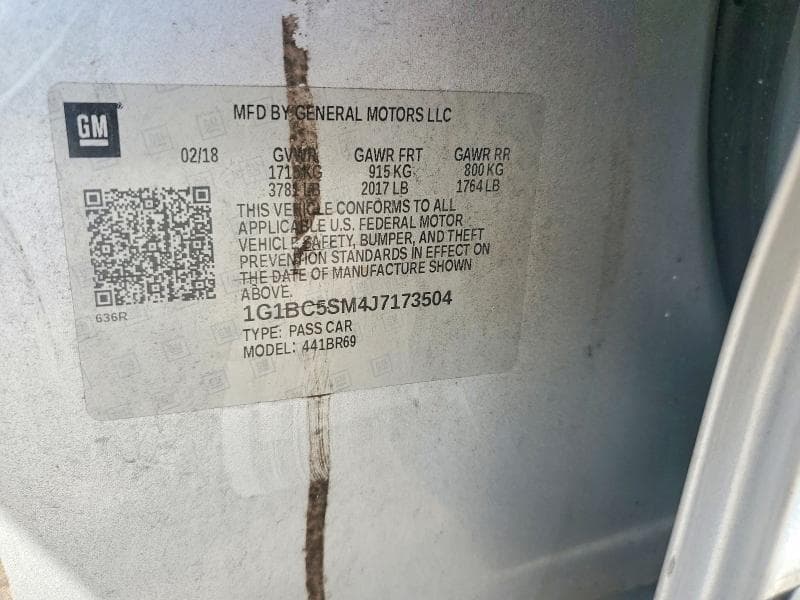 2018 CHEVROLET CRUZE LS 12