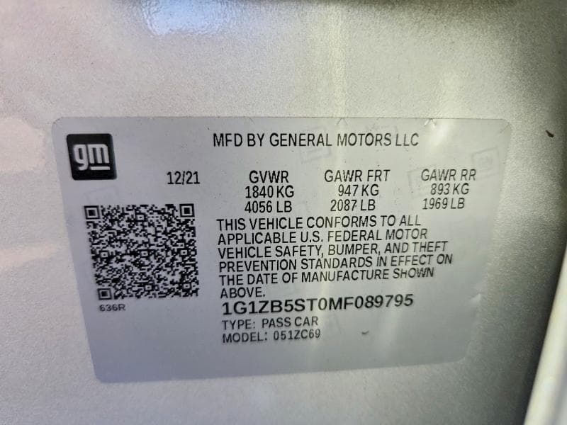 2021 CHEVROLET MALIBU LS 13