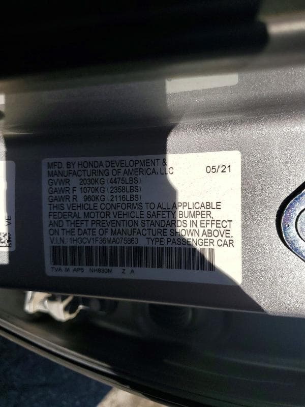 2021 HONDA ACCORD SPORT 12