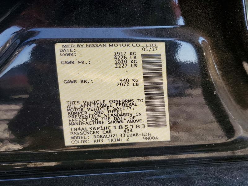 2017 NISSAN ALTIMA 2.5 SR 12