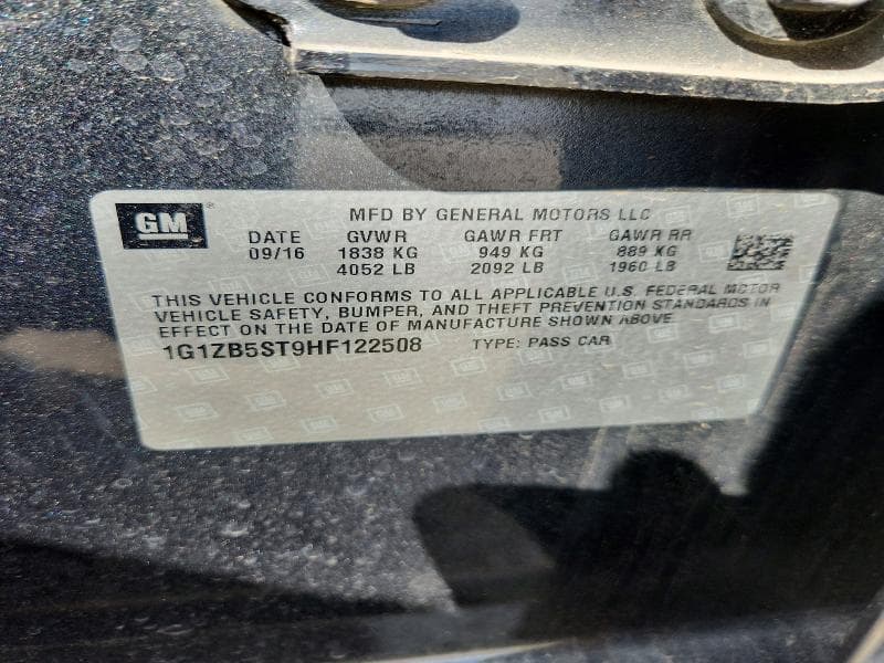 2017 CHEVROLET MALIBU LS 12