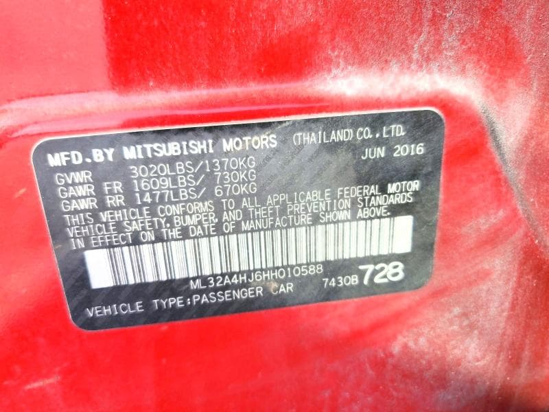 2017 MITSUBISHI MIRAGE SE 12