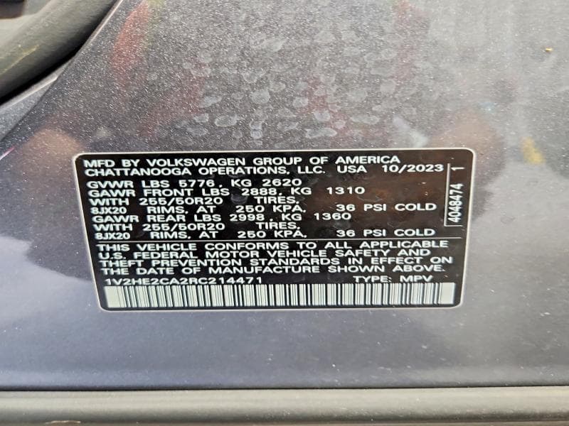 2024 VOLKSWAGEN ATLAS CROSS SPORT SE 12