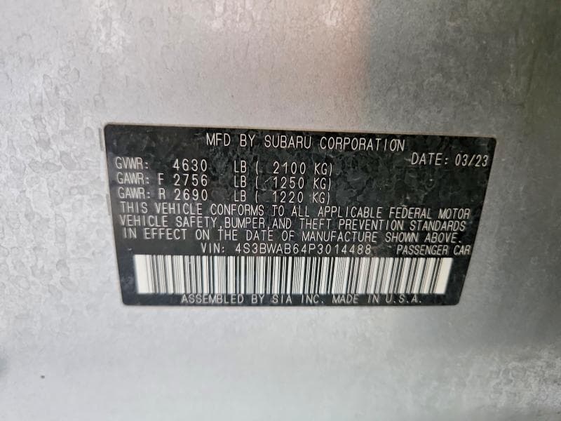 2023 SUBARU LEGACY 12