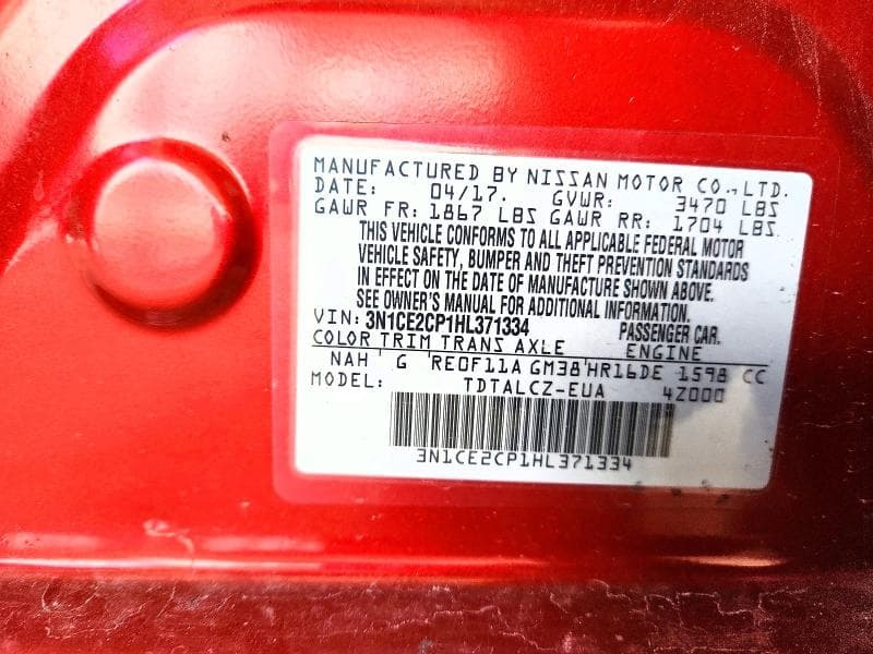 2017 NISSAN VERSA NOTE S PLUS 12