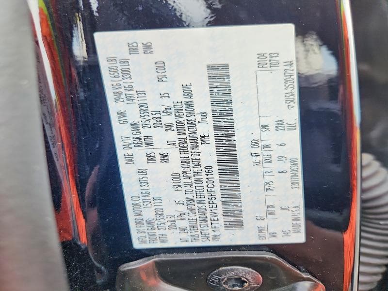 2017 FORD F150 SUPERCREW 12