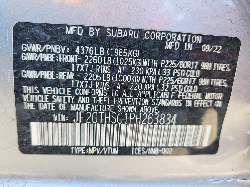 2023 SUBARU CROSSTREK SPORT 13
