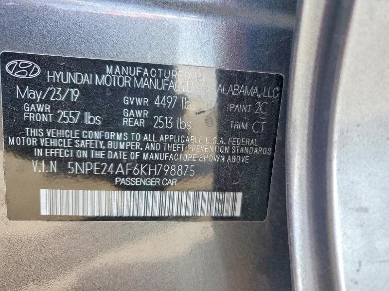 2019 HYUNDAI SONATA SE 12