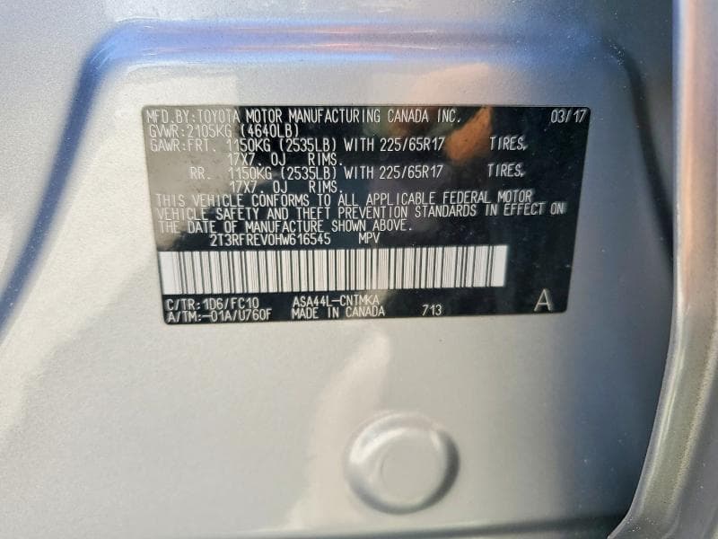 2017 TOYOTA RAV4 XLE 13