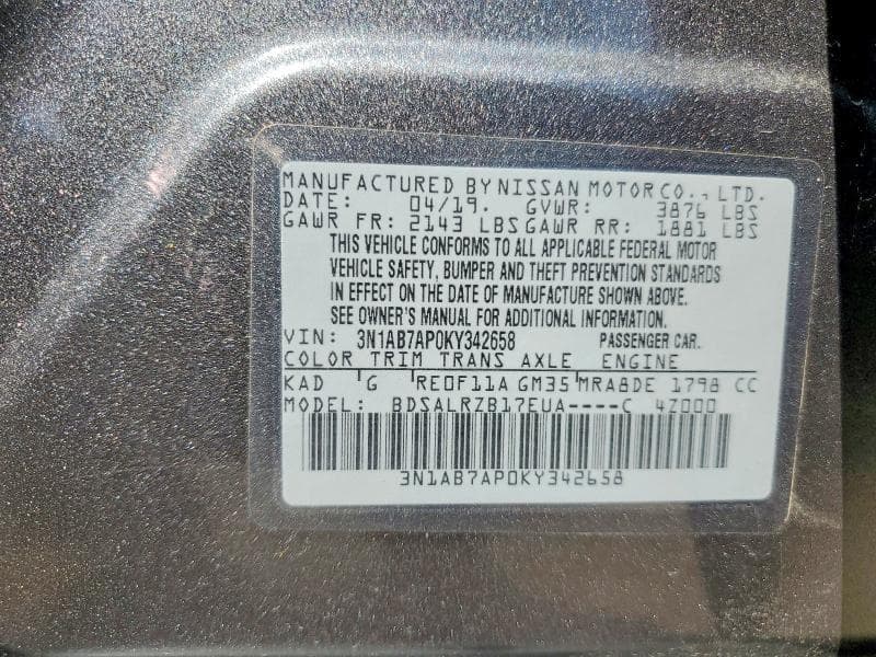 2019 NISSAN SENTRA SR 12