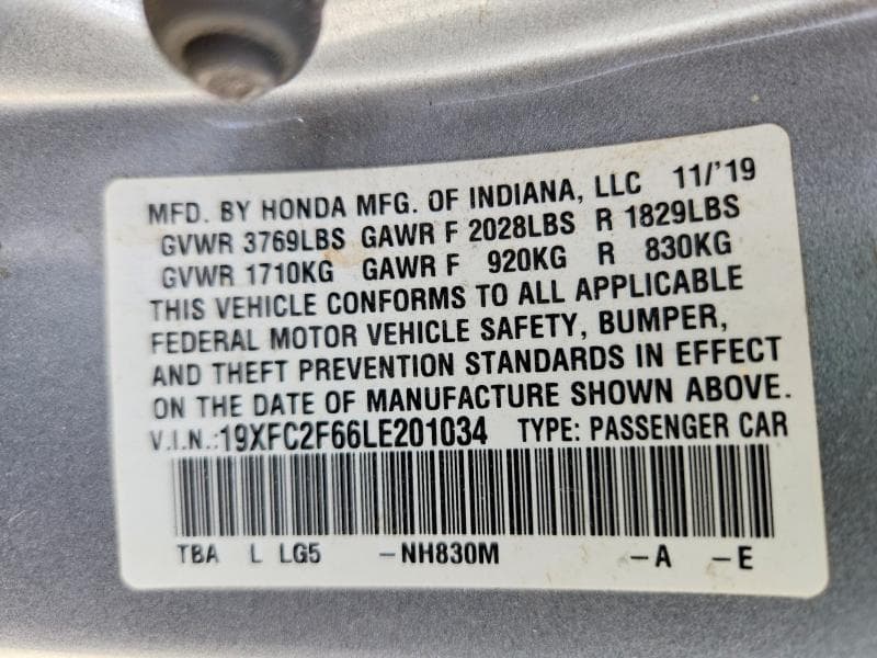 2020 HONDA CIVIC LX 12