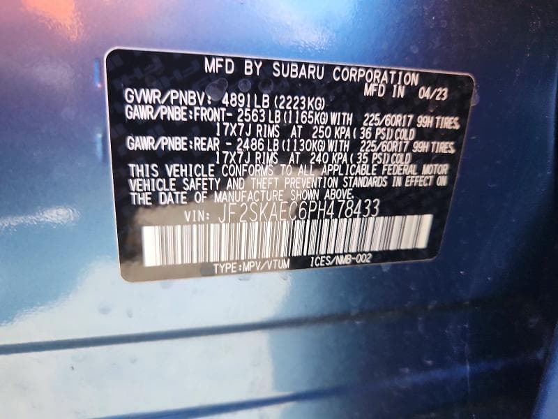 2023 SUBARU FORESTER PREMIUM 12