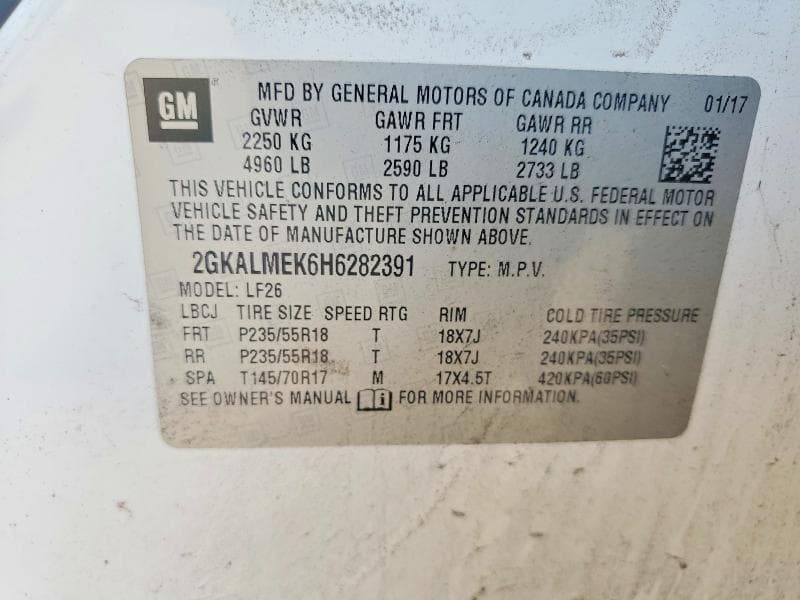 2017 GMC TERRAIN SLE 12