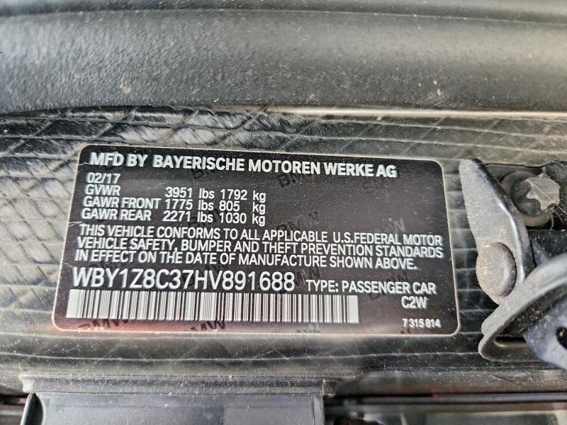 2017 BMW I3 REX 12
