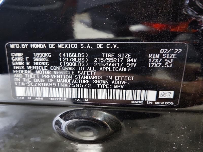 2022 HONDA HR-V EX 13