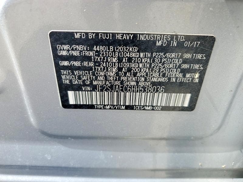 2017 SUBARU FORESTER 2.5I PREMIUM 13