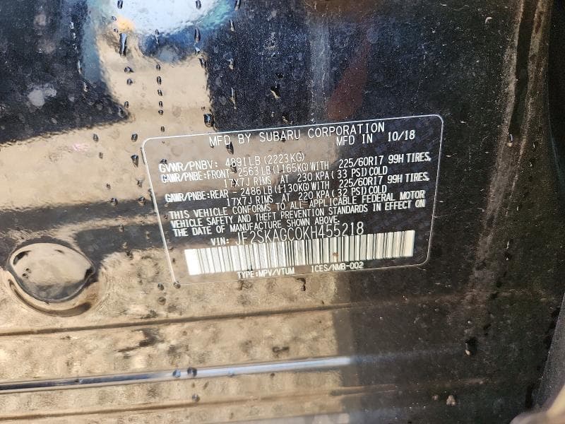 2019 SUBARU FORESTER PREMIUM 13