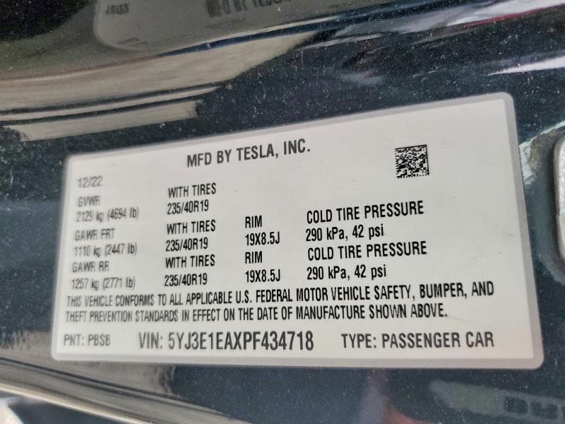 2023 TESLA MODEL 3 12