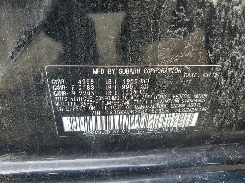 2019 SUBARU IMPREZA PREMIUM 12