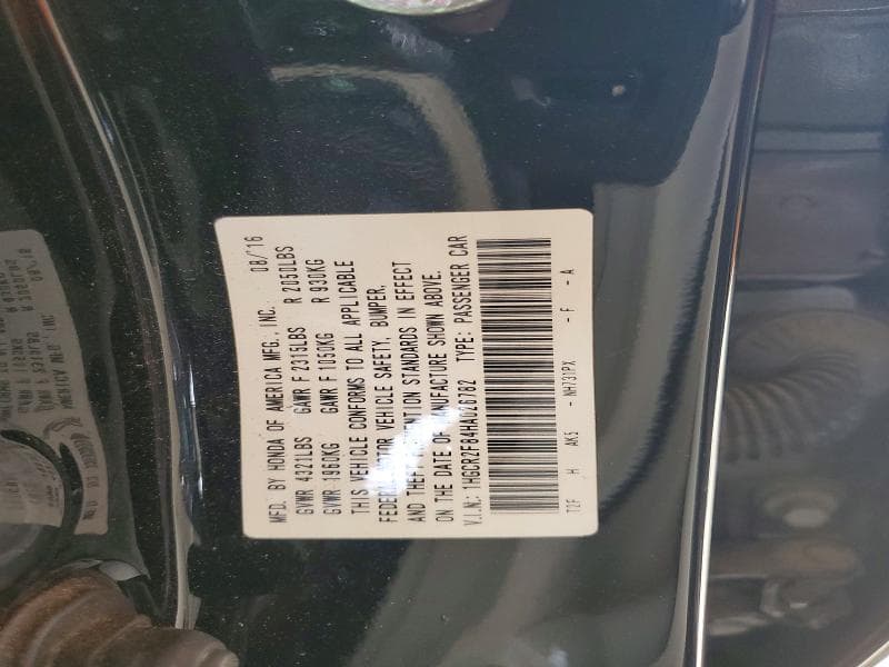 2017 HONDA ACCORD EXL 12