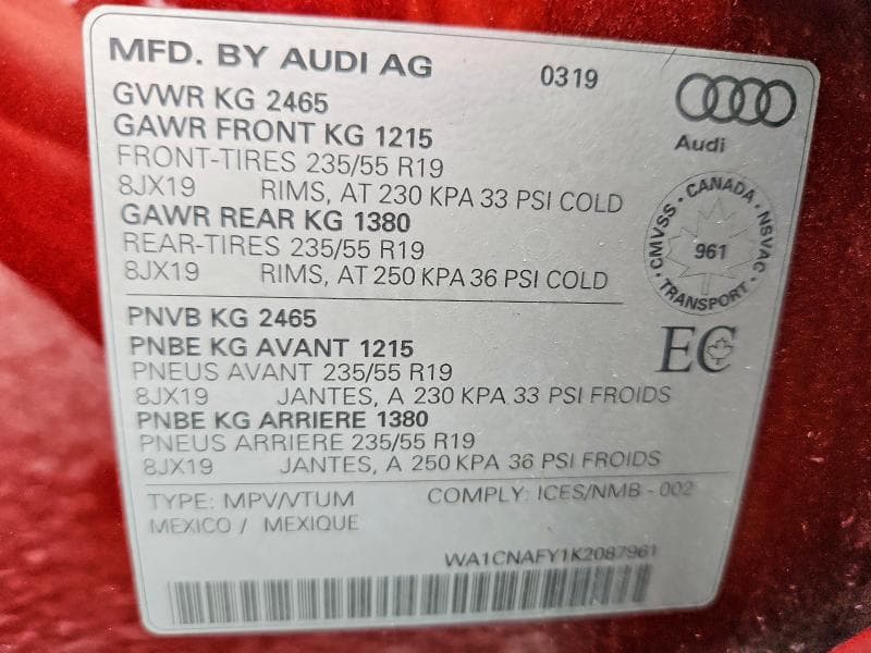 2019 AUDI Q5 PRESTIGE 13