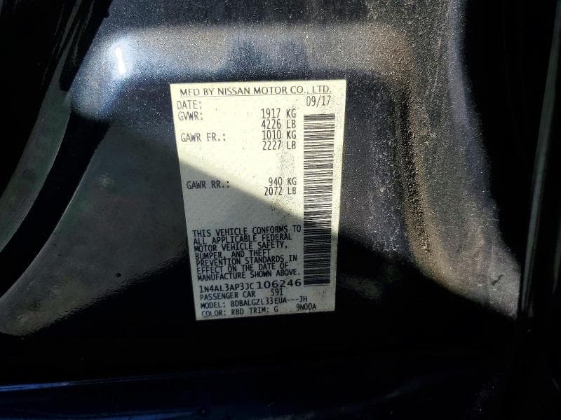2018 NISSAN ALTIMA 2.5 S 12