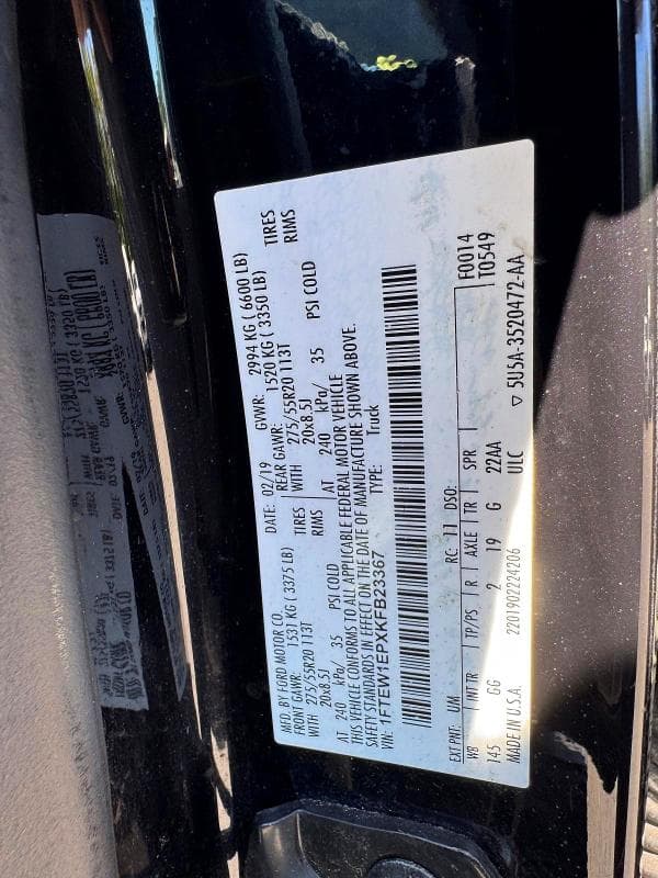 2019 FORD F150 SUPERCREW 12