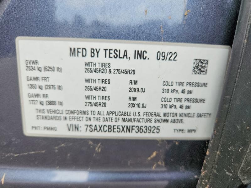 2022 TESLA MODEL X 12