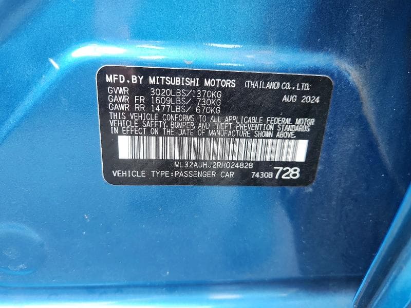 2024 MITSUBISHI MIRAGE ES 12