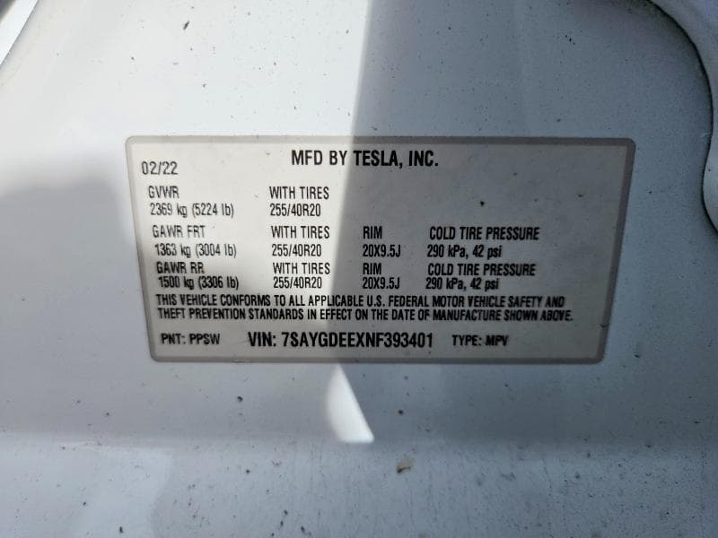 2022 TESLA MODEL Y 12