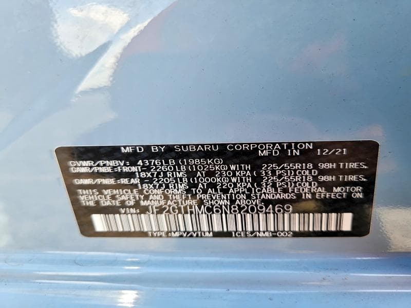 2022 SUBARU CROSSTREK LIMITED 14