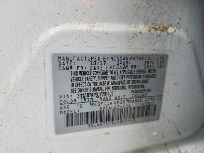 2018 NISSAN SENTRA SL 12