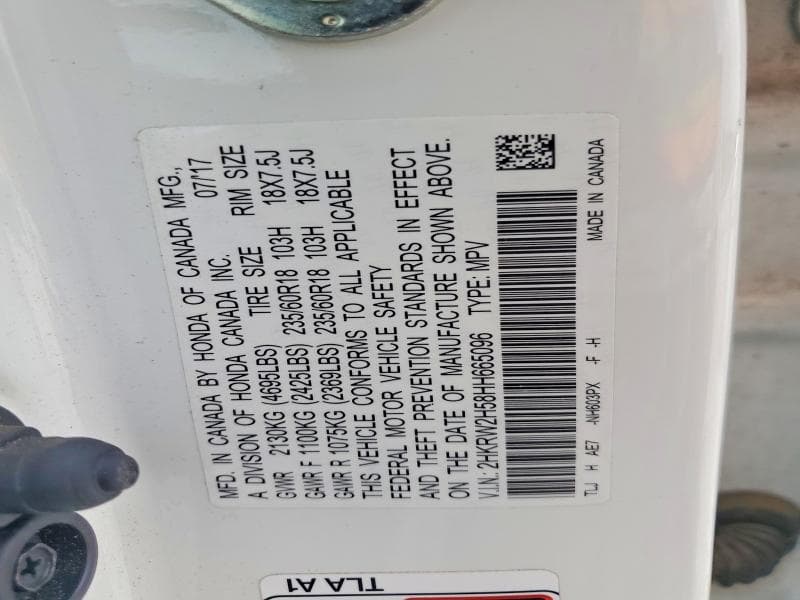 2017 HONDA CR-V EX 13