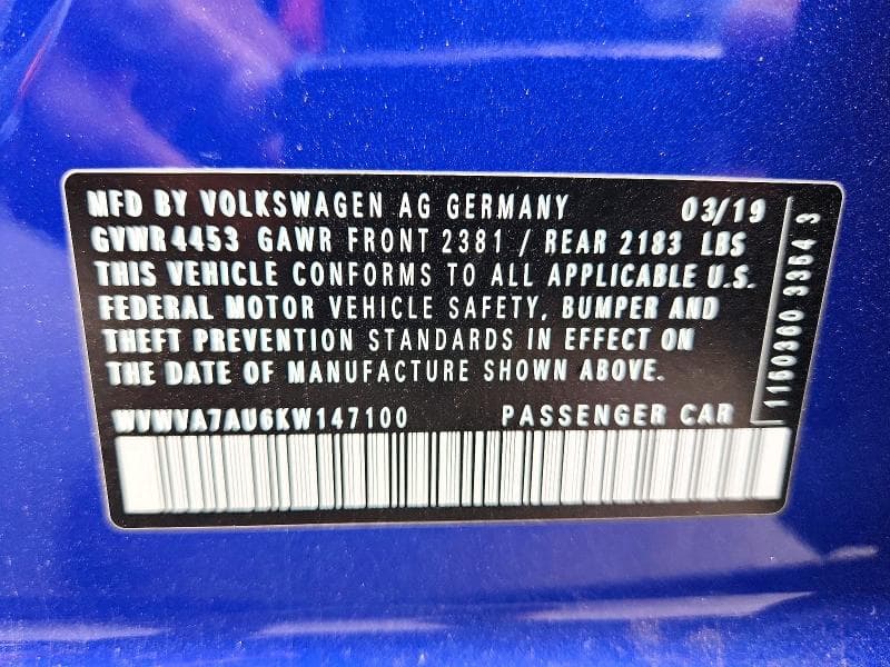 2019 VOLKSWAGEN GOLF R 12