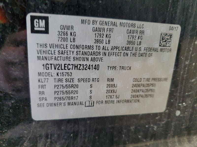 2017 GMC SIERRA K1500 12