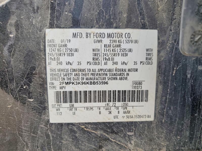 2019 FORD EDGE TITANIUM 12