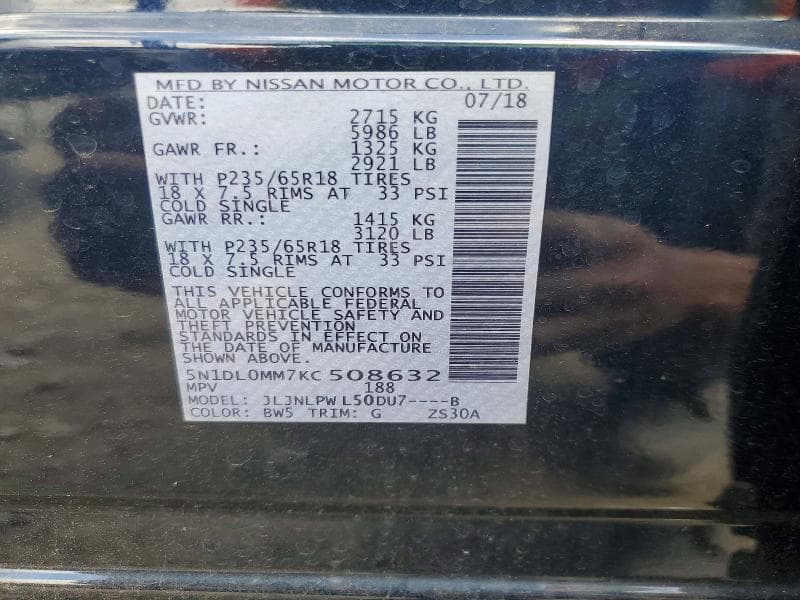 2019 INFINITI QX60 PURE 14