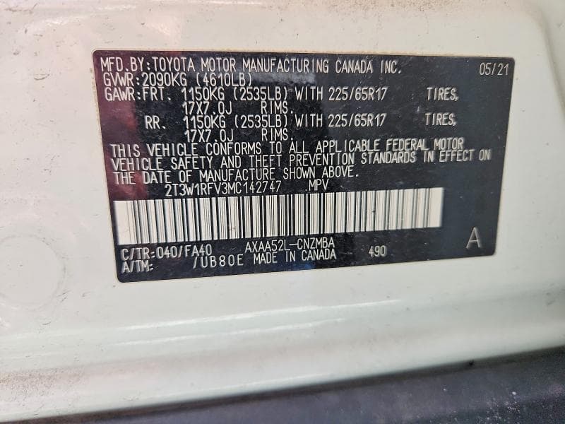 2021 TOYOTA RAV4 XLE 13