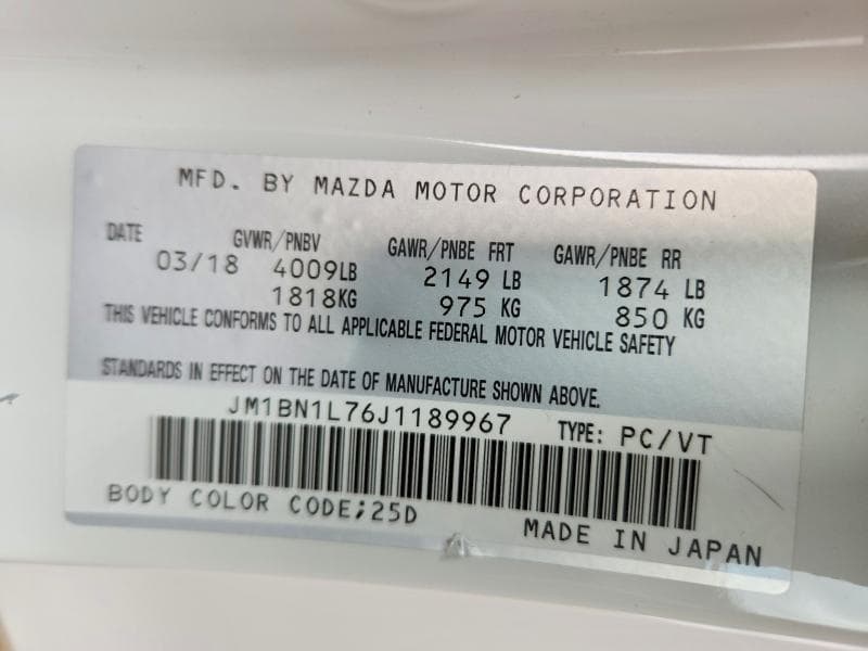 2018 MAZDA 3 TOURING 12