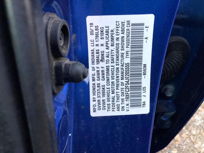 2018 HONDA CIVIC LX 10