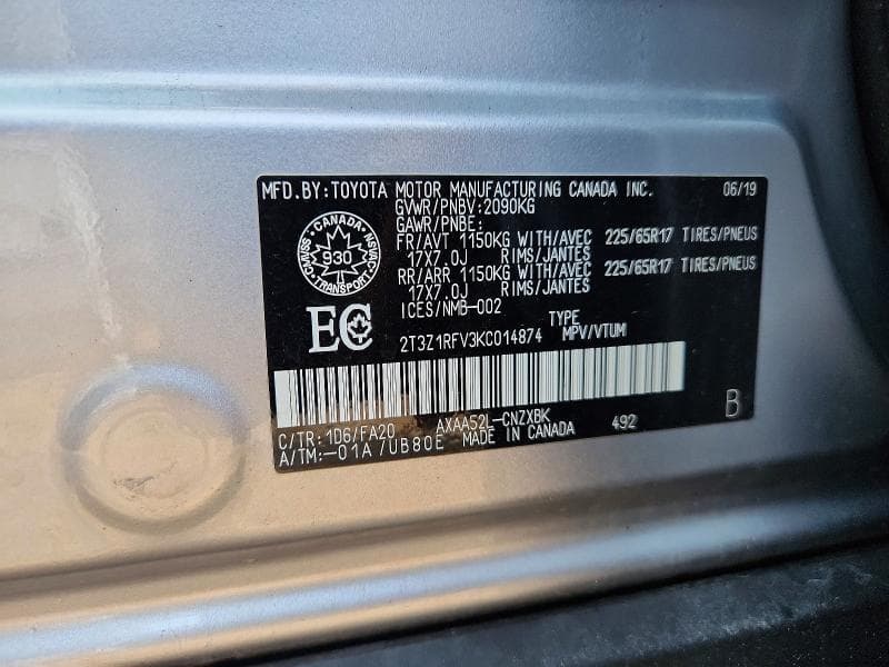 2019 TOYOTA RAV4 LE 13