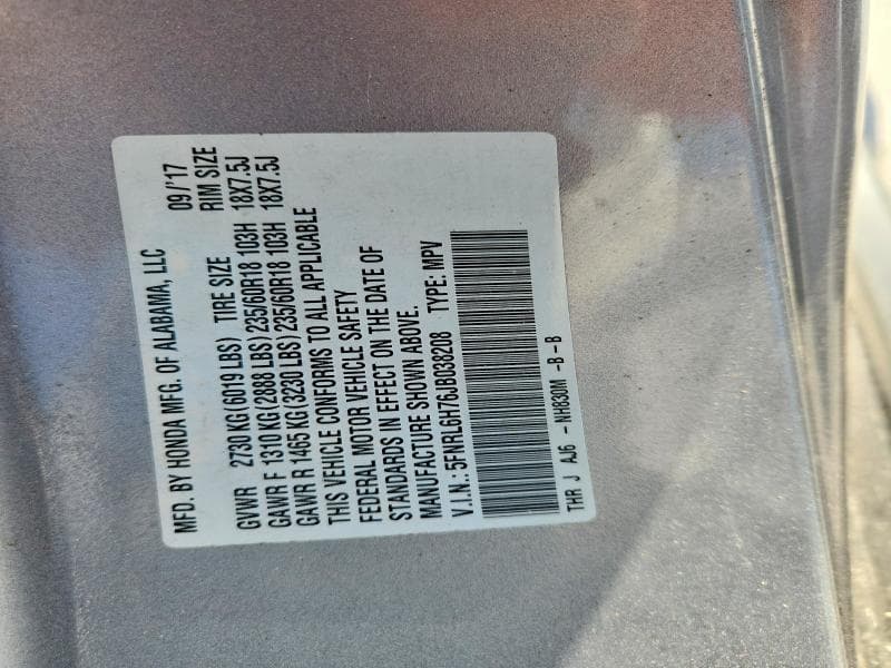 2018 HONDA ODYSSEY EXL 14