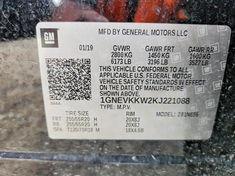 2019 CHEVROLET TRAVERSE PREMIER 14