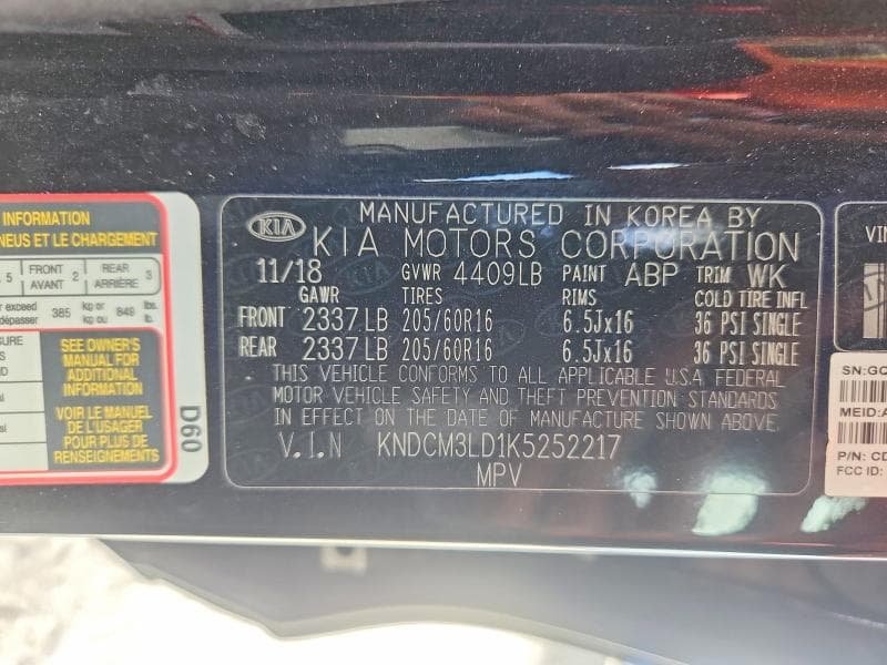 2019 KIA NIRO LX 13