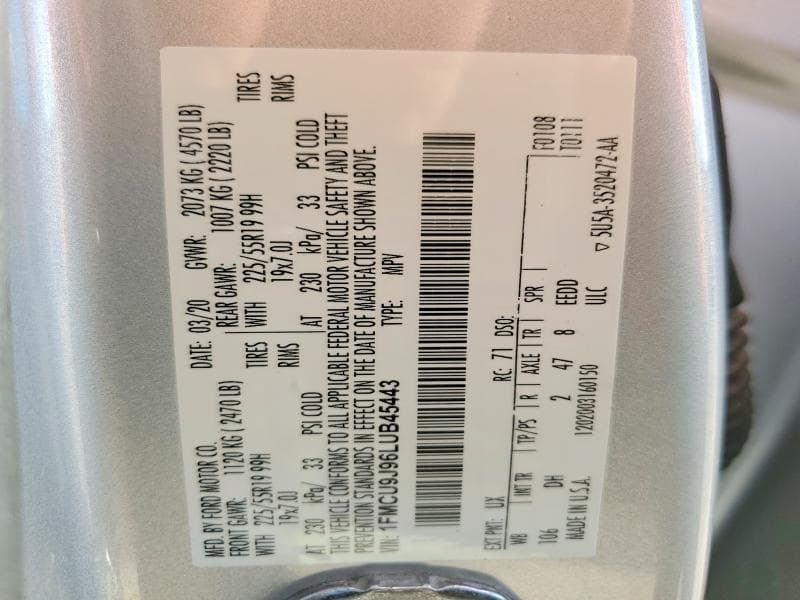 2020 FORD ESCAPE TITANIUM 13