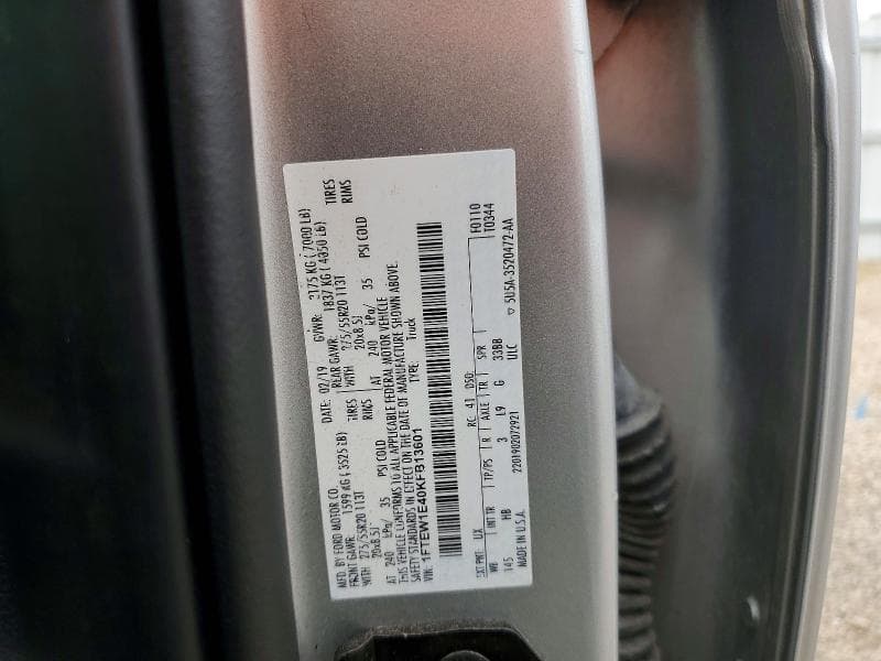 2019 FORD F150 SUPERCREW 12
