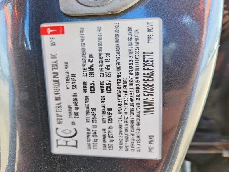 2018 TESLA MODEL 3 12