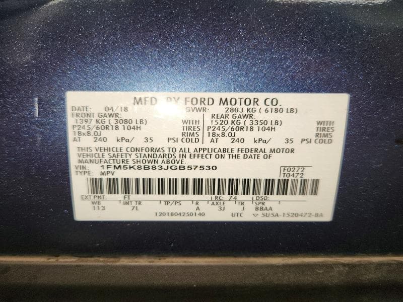 2018 FORD EXPLORER 14