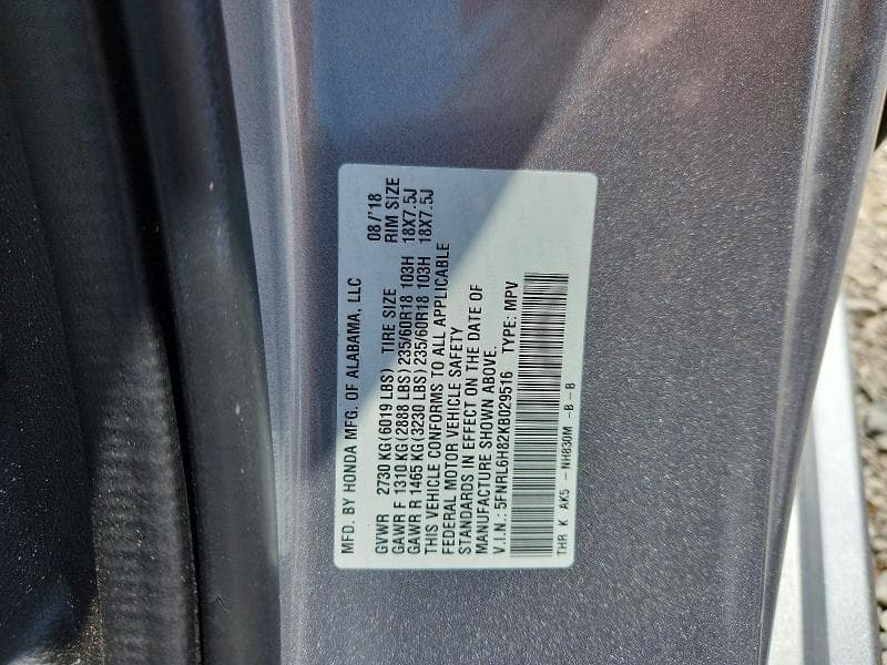 2019 HONDA ODYSSEY TOURING 13